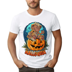 KOSZULKA Z NADRUKIEM NA HALLOWEEN MIŚ Z NOŻEM TEDDY BEAR