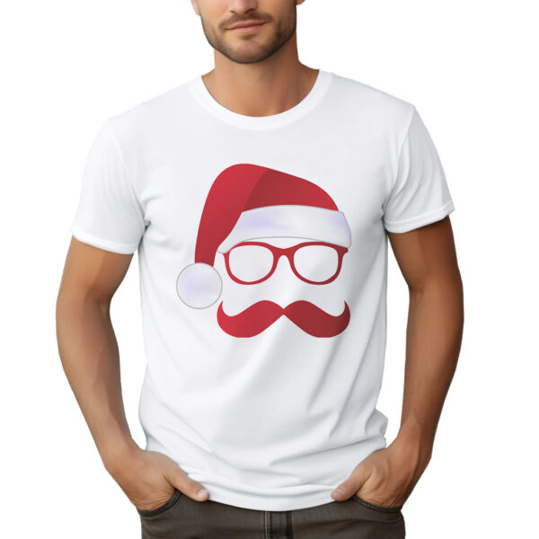KOSZULKA Z NADRUKIEM NA ŚWIĘTA BOŻEGO NARODZENIA - MIKOŁAJ W OKULARACH