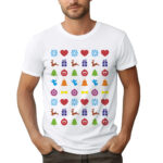 KOSZULKA Z NADRUKIEM NA ŚWIĘTA BOŻEGO NARODZENIA - PŁATEK ŚNIEGU, SERCE, RENIFER, PREZENT, CHOINKA, BOMBKA, ANIOŁEK, DZWONECZEK, CUKIEREK