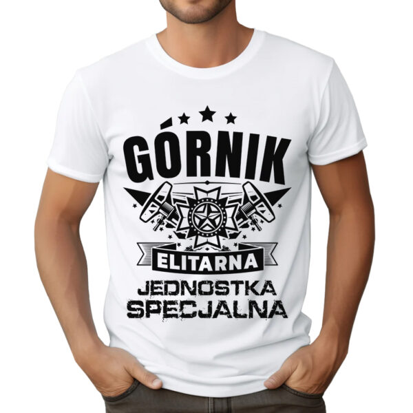 KOSZULKA Z NADRUKIEM DLA GÓRNIKA GÓRNIK ELITARNA JEDNOSTKA SPECJALNA