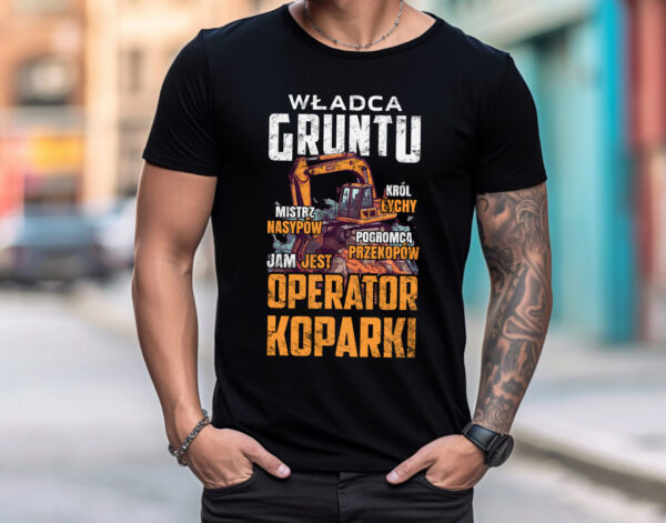 KOSZULKA Z NADRUKIEM DLA OPERATORA KOPARKI