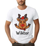 KOSZULKA Z NADRUKIEM NA ŚWIĘTA BOŻEGO NARODZENIA - RENIFEREK