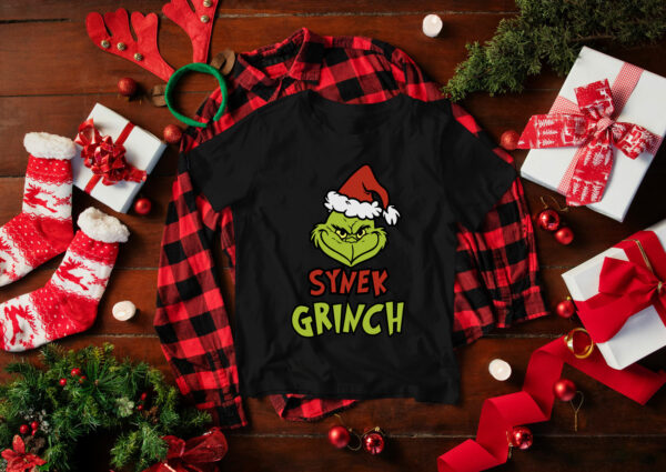 Świąteczna koszulka na Mikołaja prezent pod choinkę SYNEK GRINCH