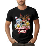 SZALONYCH ŚWIĄT BAŁWANEK RENIFER PIWO - Koszulka na Mikołaja