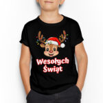 Świąteczna koszulka na Mikołaja prezent pod choinkę RENIFEREK WESOŁYCH ŚWIĄT
