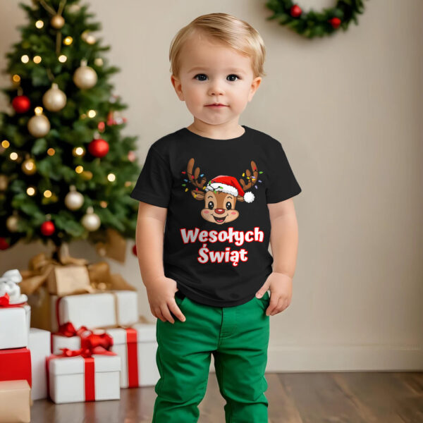 Świąteczna koszulka na Mikołaja prezent pod choinkę RENIFEREK WESOŁYCH ŚWIĄT