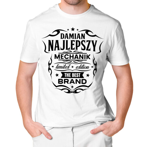 NAJLEPSZY MECHANIK - męska koszulka z nadrukiem dla mechanika