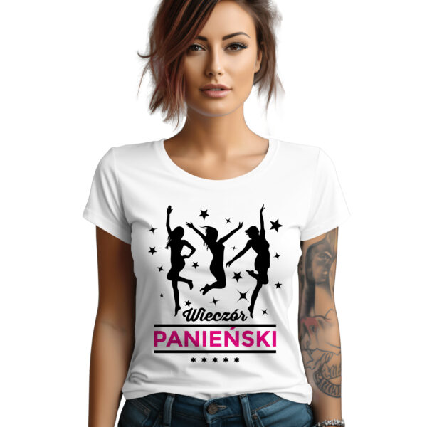 WIECZÓR PANIEŃSKI - koszulka damska z nadrukiem na wieczór panieński. Prezent dla Panny Młodej.
