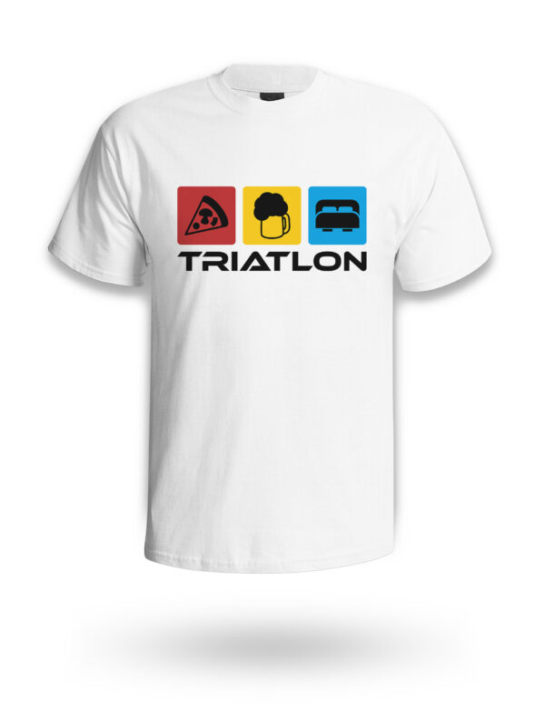 TRIATLON - śmieszna koszulka męska z nadrukiem. Prezent na urodziny święta walentynki dzień chłopaka dzień ojca.