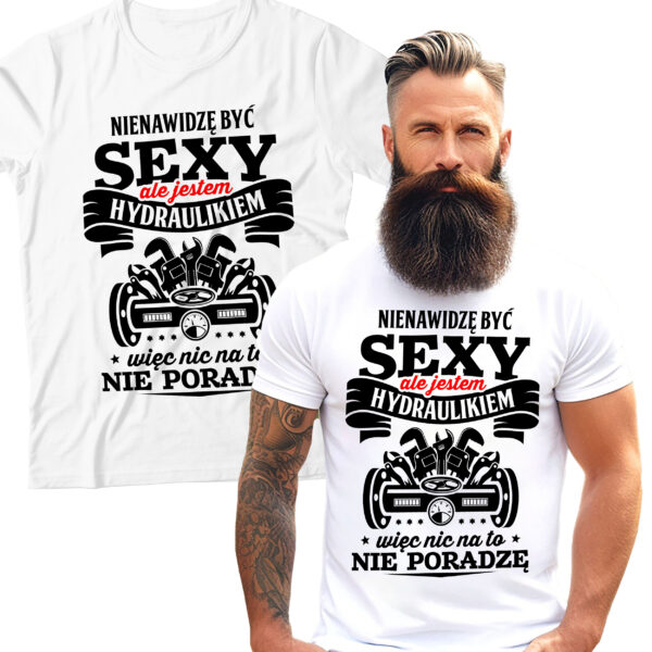 Koszulka dla hydraulika z nadrukiem dla męża faceta chłopaka męska