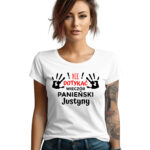 NIE DOTYKAĆ WIECZÓR PANIEŃSKI - koszulka damska z nadrukiem na wieczór panieński. Prezent dla Panny Młodej. Koszulki dla ekipy Panny Młodej