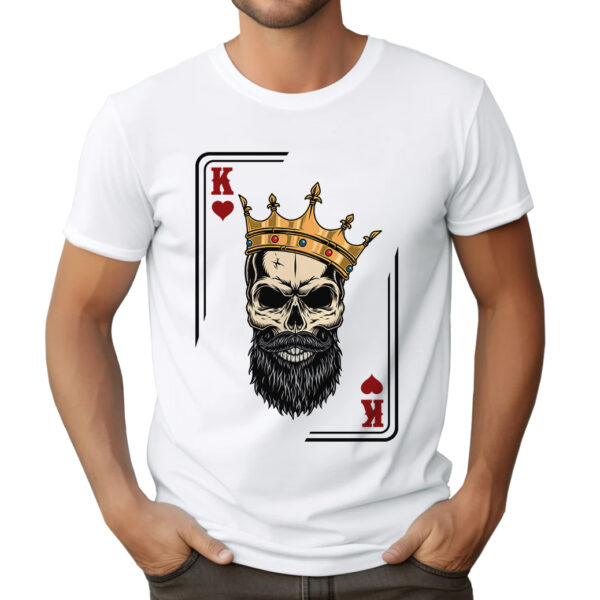 KRÓL CZERWO KIER KING - Koszulka męska z nadrukiem na walentynki, dzień chłopaka. Prezent na urodziny, święta, dzień ojca.