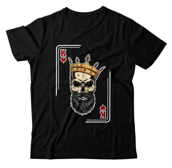 KRÓL CZERWO KIER KING - Koszulka męska z nadrukiem na walentynki, dzień chłopaka. Prezent na urodziny, święta, dzień ojca.