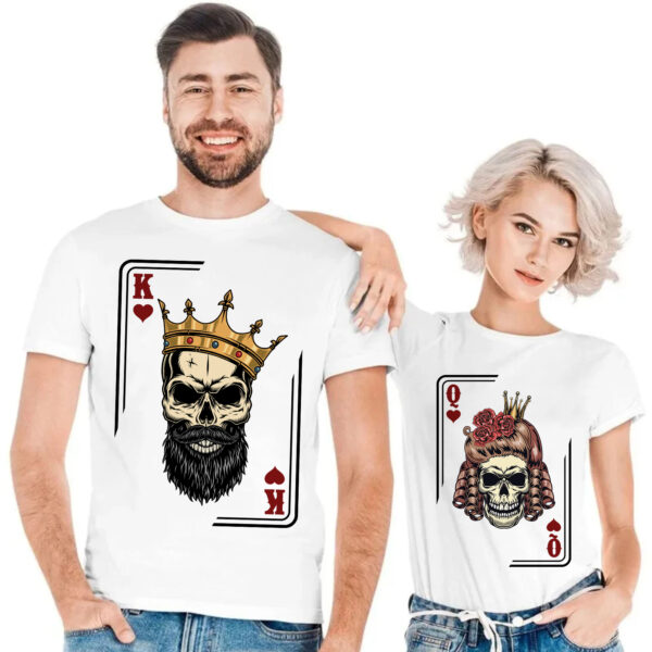 KARTA DAMA CZERWIENNA KIER QUEEN - Koszulka damska z nadrukiem na walentynki, dzień kobiet. Prezent na urodziny, święta, dzień mamy.