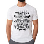 Koszulka dla wędkarza z nadrukiem na ryby dla męża faceta chłopaka męska