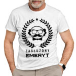 KOSZULKA ZASŁUŻONY EMERYT - koszulka męska z nadrukiem dla emeryta