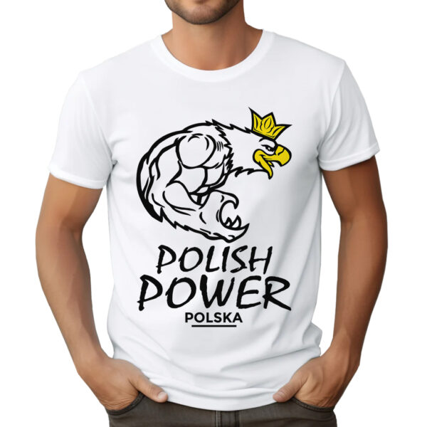 POLISH POWER POLSKA - koszulka męska z patriotycznym nadrukiem.