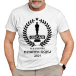 OSCAR W KATEGORII DZIADEK ROKU - koszulka męska z nadrukiem na dzień dziadka. Prezent dla dziadka.