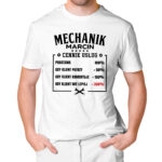 MECHANIK CENNIK USŁUG - męska koszulka z nadrukiem dla mechanika