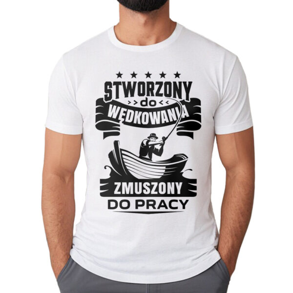 Koszulka dla wędkarza z nadrukiem na ryby dla męża faceta chłopaka męska