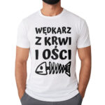 Koszulka dla wędkarza z nadrukiem na ryby dla męża faceta chłopaka męska