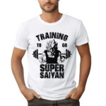 TRAINING TO GO SUPER SAIYAN - męska koszulka z nadrukiem dragon ball