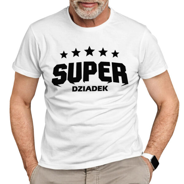 KOSZULKA SUPER DZIADEK - koszulka męska z nadrukiem na dzień dziadka. Prezent dla dziadka.