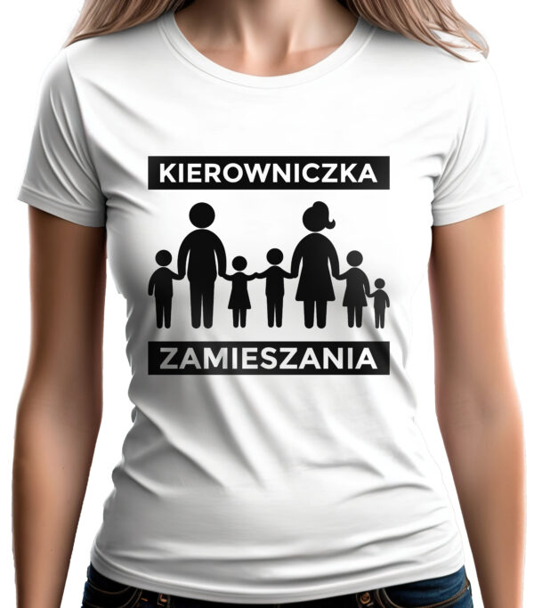 KIEROWNICZKA ZAMIESZANIA - koszulka damska z nadrukiem. Prezent na dzień mamy, urodziny, święta walentynki dzień kobiet.