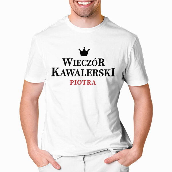 koszulka męska z nadrukiem na wieczór kawalerski, pełna personalizacja. Prezent dla Pana Młodego. Koszulki dla ekipy Pana Młodego