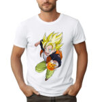 SON GOKU I CZTEROGWIZDKOWA SMOCZA KULA - męska koszulka z nadrukiem dragon ball