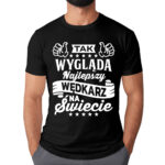 Koszulka dla wędkarza z nadrukiem na ryby dla męża faceta chłopaka męska