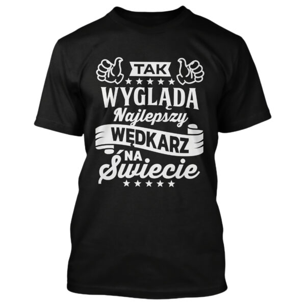 Koszulka dla wędkarza z nadrukiem na ryby dla męża faceta chłopaka męska
