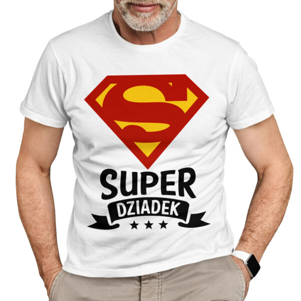 SUPER DZIADEK - koszulka męska z nadrukiem na dzień dziadka. Prezent dla dziadka.
