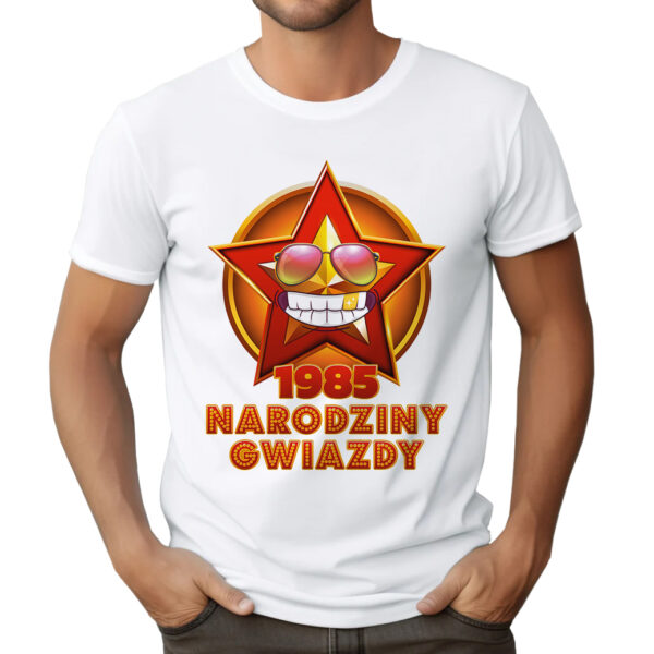 NARODZINY GWIAZDY - koszulka męska z nadrukiem. Prezent na urodziny święta walentynki dzień chłopaka dzień ojca.