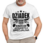 DZIADEK ELITARNA JEDNOSTKA SPECJALNA - koszulka męska z nadrukiem na dzień dziadka. Prezent dla dziadka.