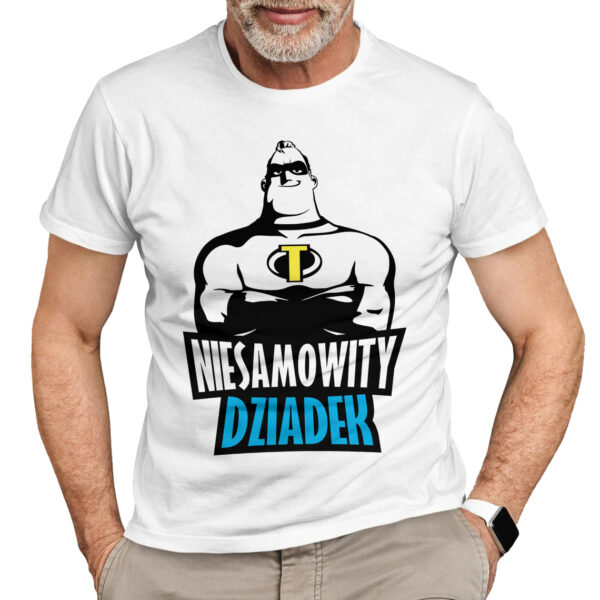 NIESAMOWITY DZIADEK - koszulka męska z nadrukiem na dzień dziadka. Prezent dla dziadka.