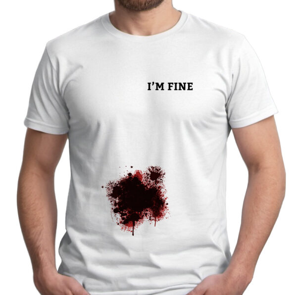 I'M FINE - śmieszna koszulka męska z nadrukiem. Prezent na urodziny święta walentynki dzień chłopaka dzień ojca.