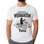 Koszulka dla wędkarza z nadrukiem na ryby dla męża faceta chłopaka męska