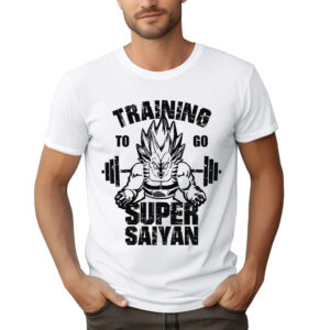 TRAINING TO GO SUPER SAIYAN VEGETA - męska koszulka z nadrukiem dragon ball