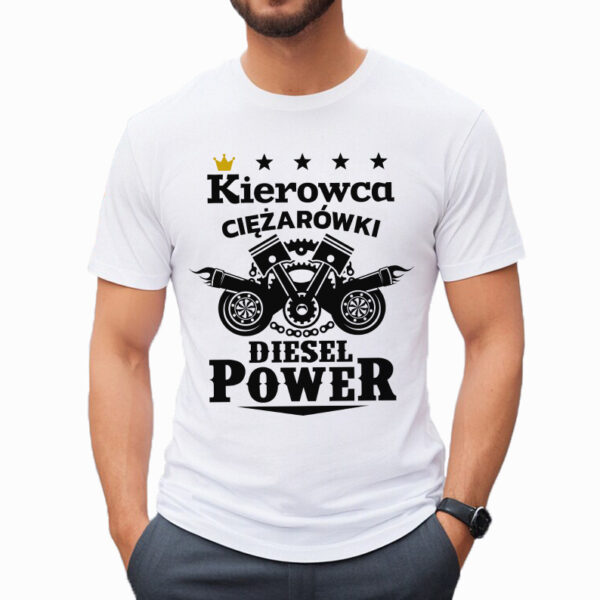 KIEROWCA CIĘŻARÓWKI DIESEL POWER - męska koszulka z nadrukiem dla mechanika