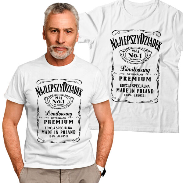 KOSZULKA NAJLEPSZY DZIADEK - koszulka męska z nadrukiem na dzień dziadka. Prezent dla dziadka.
