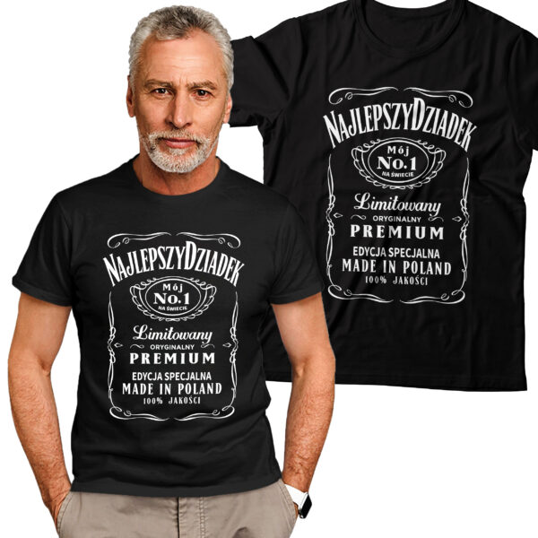 KOSZULKA NAJLEPSZY DZIADEK - koszulka męska z nadrukiem na dzień dziadka. Prezent dla dziadka.