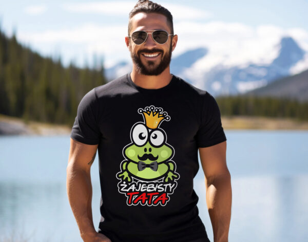 ŻAJEBISTY TATA - koszulka męska z nadrukiem na dzień ojca. Prezent dla Taty.