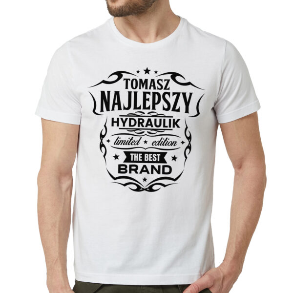 Personalizowana koszulka dla hydraulika z nadrukiem dla męża faceta chłopaka męska