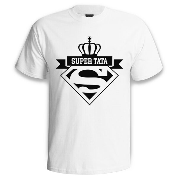 SUPER TATA - koszulka męska z nadrukiem na dzień ojca. Prezent dla Taty.