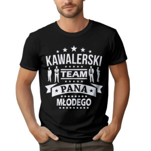 KAWALERSKI TEAM PANA MŁODEGO - koszulka męska z nadrukiem na wieczór kawalerski. Prezent dla Pana Młodego. Koszulki dla ekipy Pana Młodego