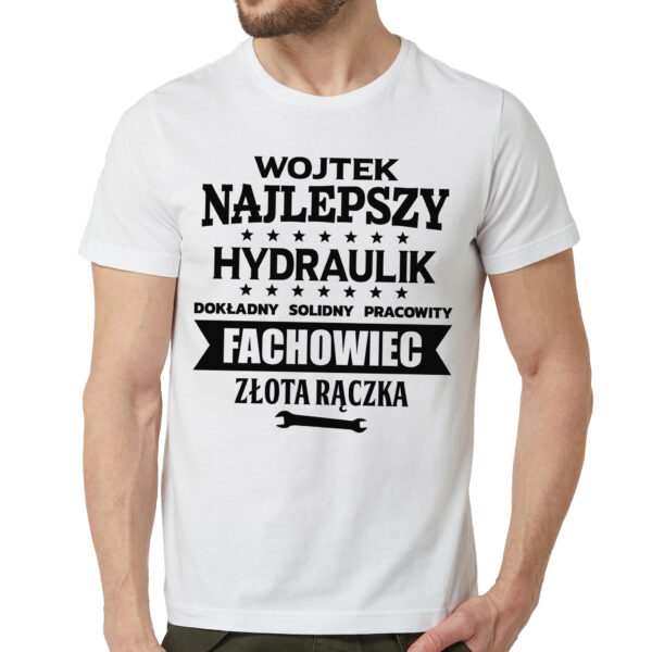 NAJLEPSZY HYDRAULIK Koszulka dla hydraulika z nadrukiem dla męża faceta chłopaka męska