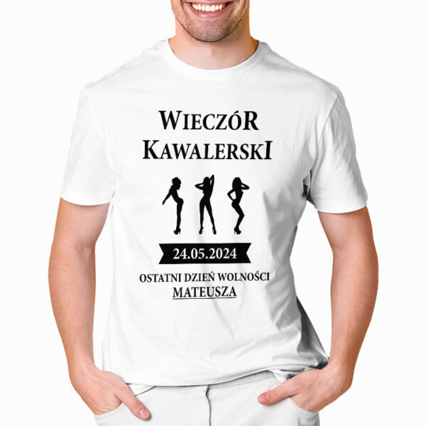 OSTATNI DZIEŃ WOLNOŚCI - koszulka męska z nadrukiem na wieczór kawalerski. Prezent dla Pana Młodego. Koszulki dla ekipy Pana Młodego