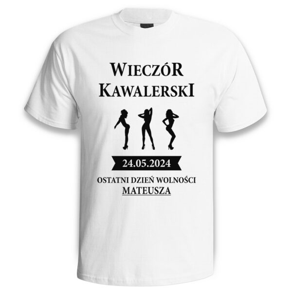 OSTATNI DZIEŃ WOLNOŚCI - koszulka męska z nadrukiem na wieczór kawalerski. Prezent dla Pana Młodego. Koszulki dla ekipy Pana Młodego