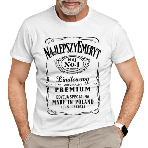 KOSZULKA NAJLEPSZY EMERYT - koszulka męska z nadrukiem dla emeryta